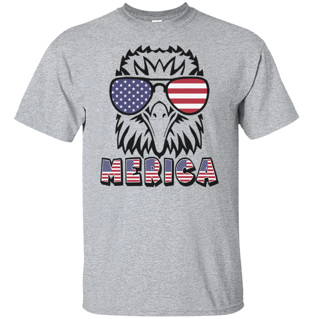 Merica Eagle Head Glasses Since 1776 American Flag Patriotic Independence Day July 4th Gift Unisex T-Shirt
