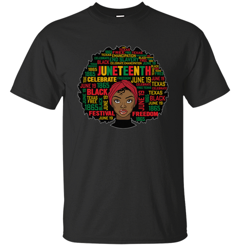 Black Magic Word Head History Juneteenth Vibes 1865 Afro Woman Girl Queen King Melanin Gift Unisex T-Shirt