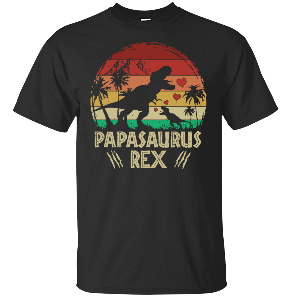Papasaurus Rex Baby Papa Dad Daddy Fathers Day Trex Dinosaurus Dino Love Heart Family Gift Unisex T-Shirt