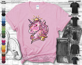 Unicorn Heads Watercolor Mom Mothers Day Mama Mammy Love Heart Family Gift Unisex T-Shirt