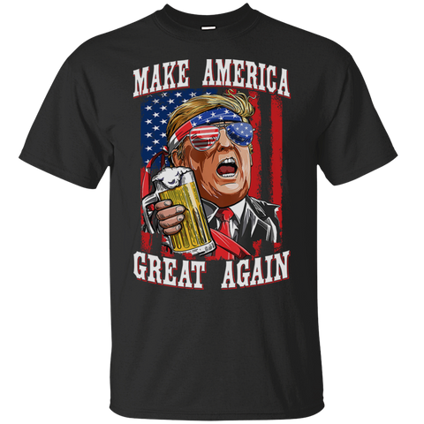 Make America Great Again Trump Beer Independence Day July 4th American Flag Veteran Army Gift Unisex T-Shirt