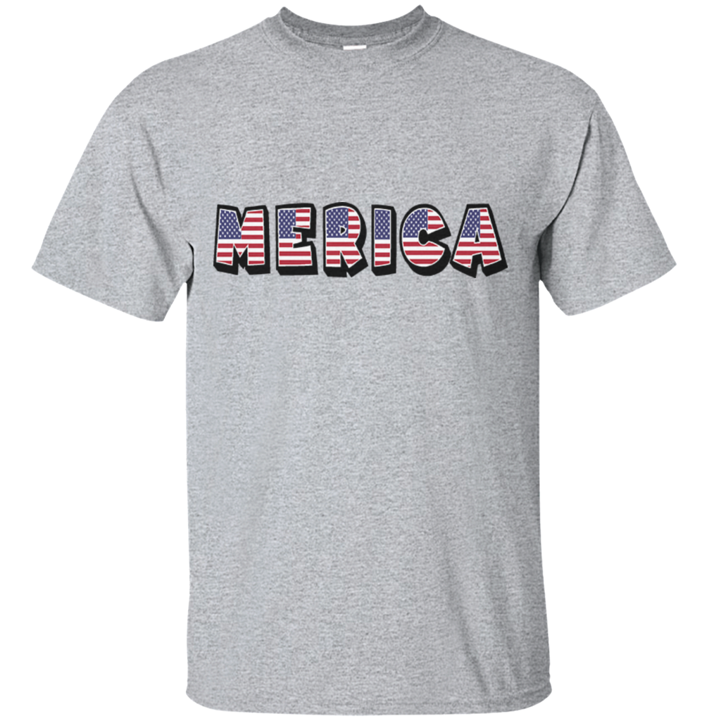 Merica Custom Text American Flag Patriotic Independence Day July 4th American Flag Gift Unisex T-Shirt