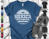 Merica Busch Beer Inspired American Flag Patriotic Independence Day July 4th Gift Unisex T-Shirt