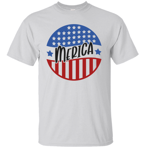 Merica Round Welcome Logo Independence Day July 4th American Flag US Veteran Army Soldier Gift Unisex T-Shirt