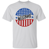 Merica Round Welcome Logo Independence Day July 4th American Flag US Veteran Army Soldier Gift Unisex T-Shirt