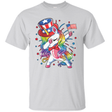 Dabbing Unicorn Dance Independence Day July 4th American Flag Gift Unisex T-Shirt