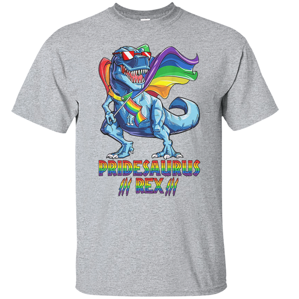 Pridesaurus Rex LGTBQ Pride Rainbow Dino Dinosaurus Trex American Flag Gift Unisex T-Shirt