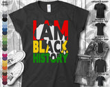 I Am Black History Juneteenth 1865 Afro Woman Man Girl Queen King Melanin African American Gift Unisex T-Shirt