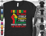 Freedom World Black History Month Juneteenth 1865 Afro Woman Girl Queen Melanin Gift Unisex T-Shirt