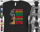 July 4th Black Magic History Juneteenth Vibes 1865 Afro Woman Girl Queen King Melanin Gift Unisex T-Shirt