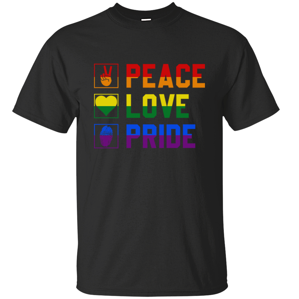 Peace Love Pride Heart Rainbow Color LGTBQ Freedom Gift Unisex T-Shirt