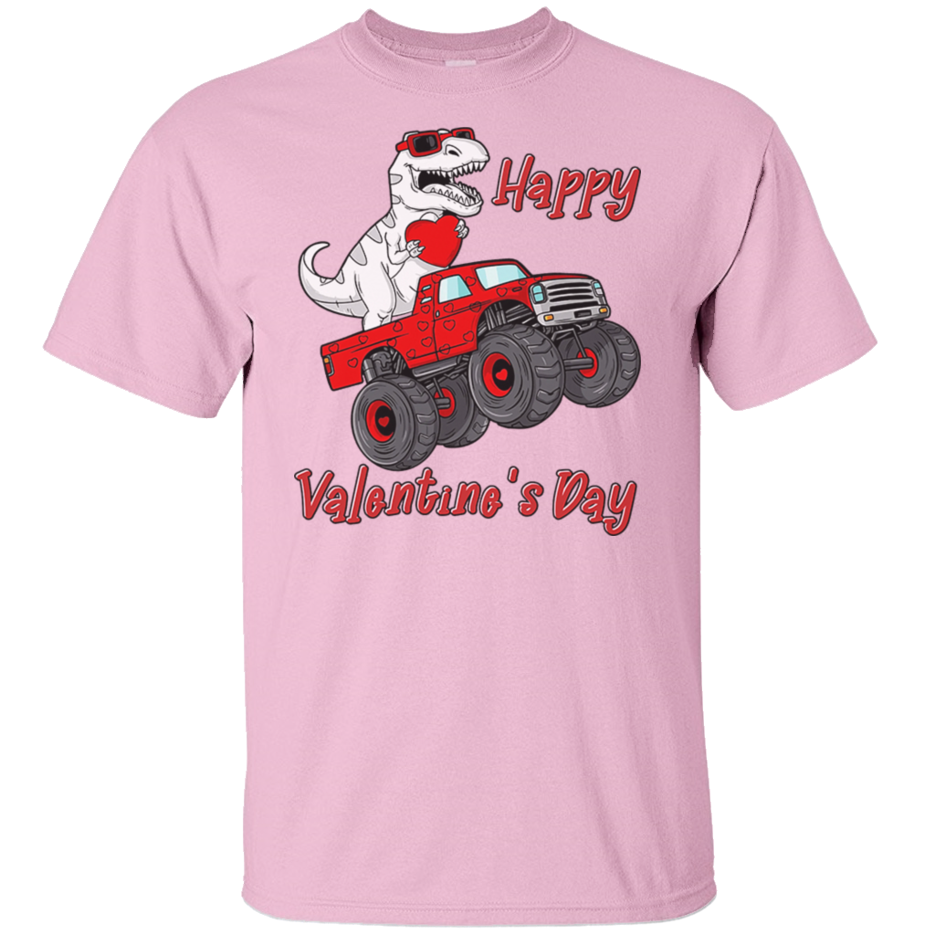 Happy Valentine's Day Dino Saurus Trex Track Love Heart Girlfriend Boyfriend Wife Husband Gift Unisex T-Shirt
