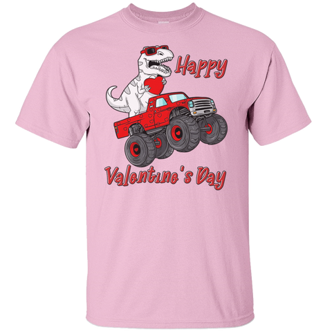 Happy Valentine's Day Dino Saurus Trex Track Love Heart Girlfriend Boyfriend Wife Husband Gift Unisex T-Shirt
