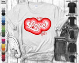 Happy Valentine's Day Retro Love Heart Friends Girlfriend Boyfriend Wife Husband Family Gift Unisex T-Shirt