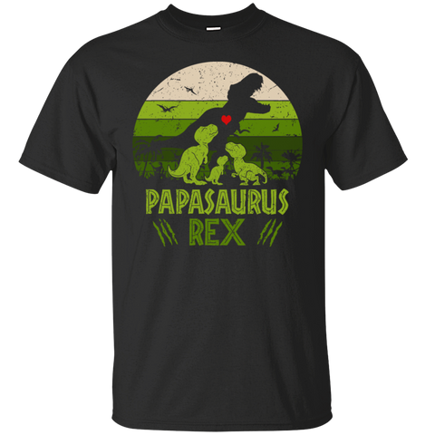 Papasaurus Rex 3 Babies Papa Dad Daddy Fathers Day Trex Dinosaurus Dino Love Heart Family Gift Unisex T-Shirt