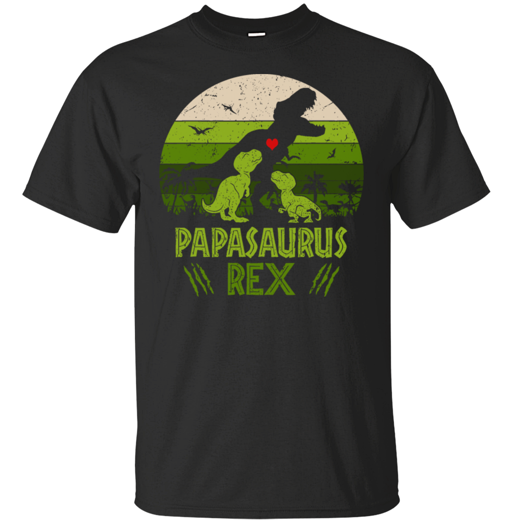 Papasaurus Rex 2 Babies Papa Dad Daddy Fathers Day Trex Dinosaurus Dino Love Heart Family Gift Unisex T-Shirt