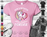 Unicorn Heads Mom And Daughter Mothers Day Mama Mammy Love Heart Family Gift Unisex T-Shirt