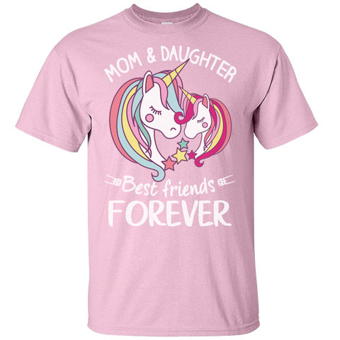 Unicorn Heads Mom And Daughter Mothers Day Mama Mammy Love Heart Family Gift Unisex T-Shirt