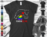 Mama Mom Mammy Bear Grizzly Animal Rainbow Mothers Day Nurse Love Heart Family Gift Unisex T-Shirt