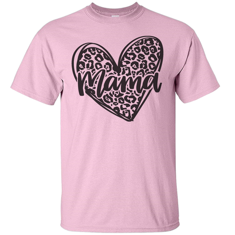 Mama Heart Leopard Mother's Day Mom Mammy Dad Love Family Gift Unisex T-Shirt