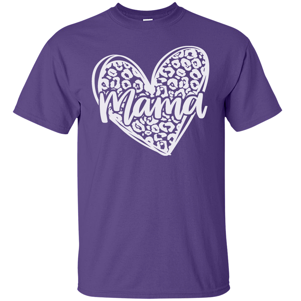 Mama Heart Leopard Mother's Day Mom Mammy Dad Love Family Gift Unisex T-Shirt