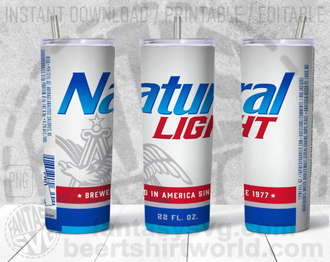 Natural Light Beer Inspired Unofficial Logo Can Tumbler Wrap PNG