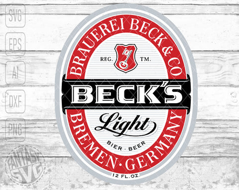Beck's Light Beer Inspired Unofficial Logo Can Tumbler Wrap PNG