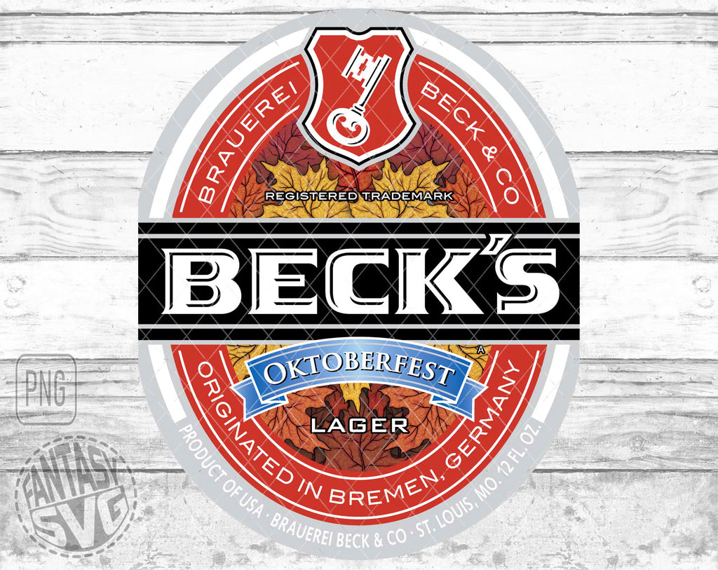 Beck's Beer Octoberfest Inspired Unofficial Logo Can Tumbler Wrap PNG