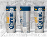 Corona Light Extra Beer Logo Inspired Unofficial Can Tumbler Wrap SVG PNG