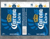 Corona Light Extra Beer Logo Inspired Unofficial Can Tumbler Wrap SVG PNG