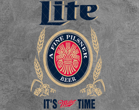 Miller Lite Beer Logo Inspired Unofficial Design SVG PNG Printable