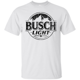 Busch Light Beer T-Shirt Custom Designed Black Worn Label Pattern