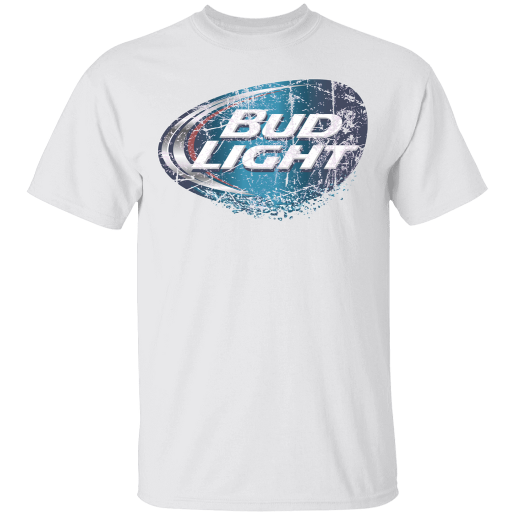 Bud Light Beer T-Shirt Custom Designed Worn Label Pattern